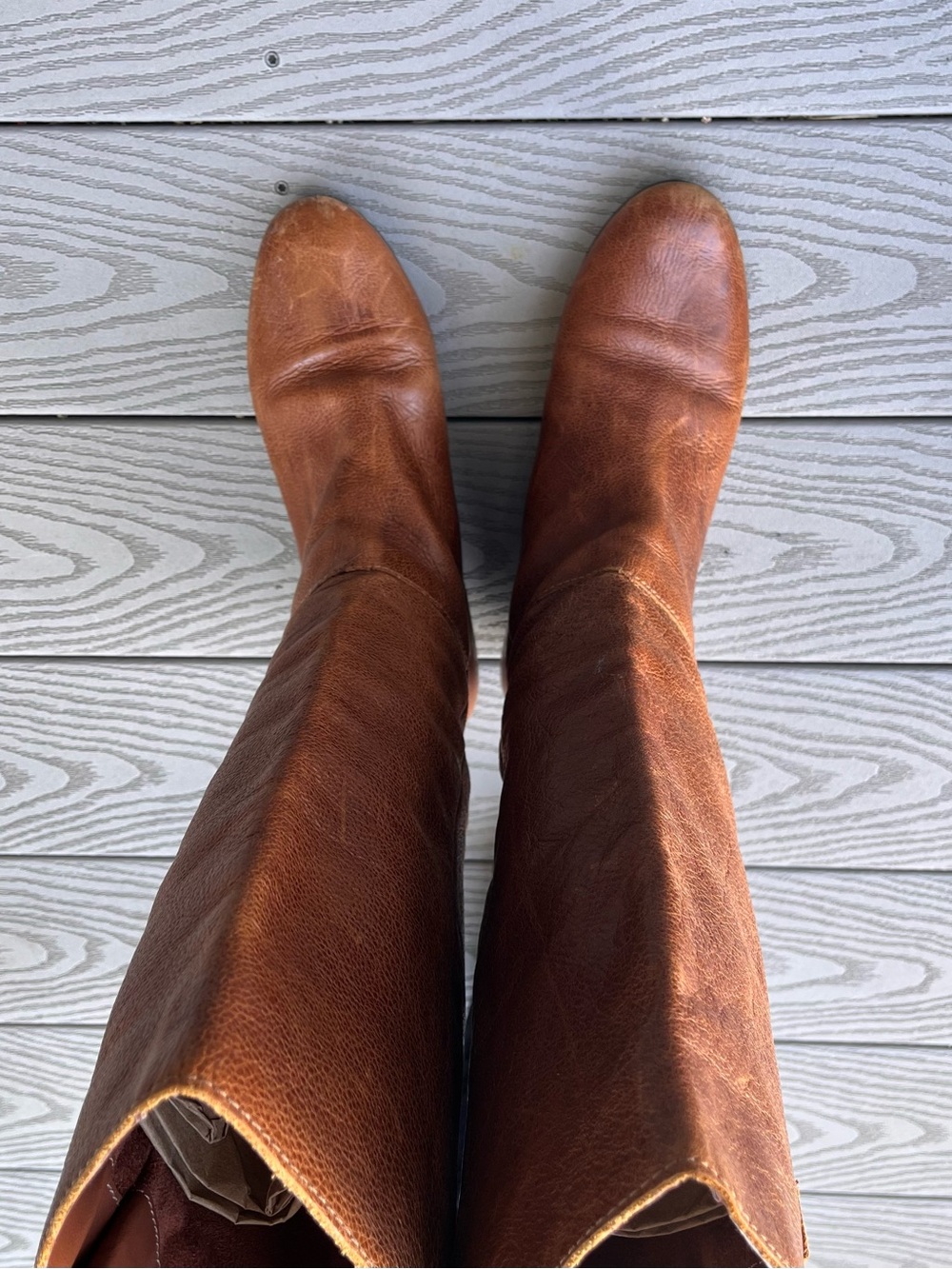 Steve Madden Genuine Tall Leather Boots - Brown - Picture 7 of 8
